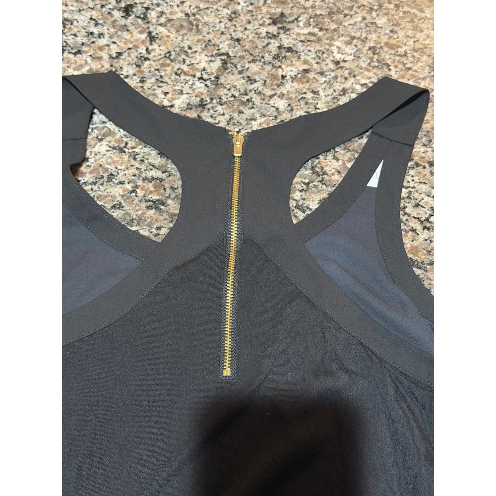 Express Colorblock Racerback Tank Top Blue Black White Gold Zipper Size M - Picture 3 of 6